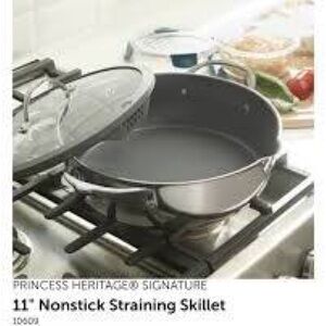 Princess House Silver Nonstick Straining Skillet